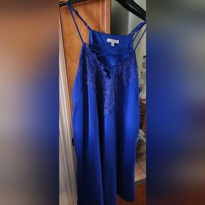 Navy Crochet Tank Dress